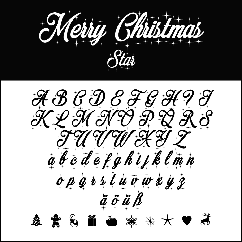 Christmas Fonts: Merry Christmas Star