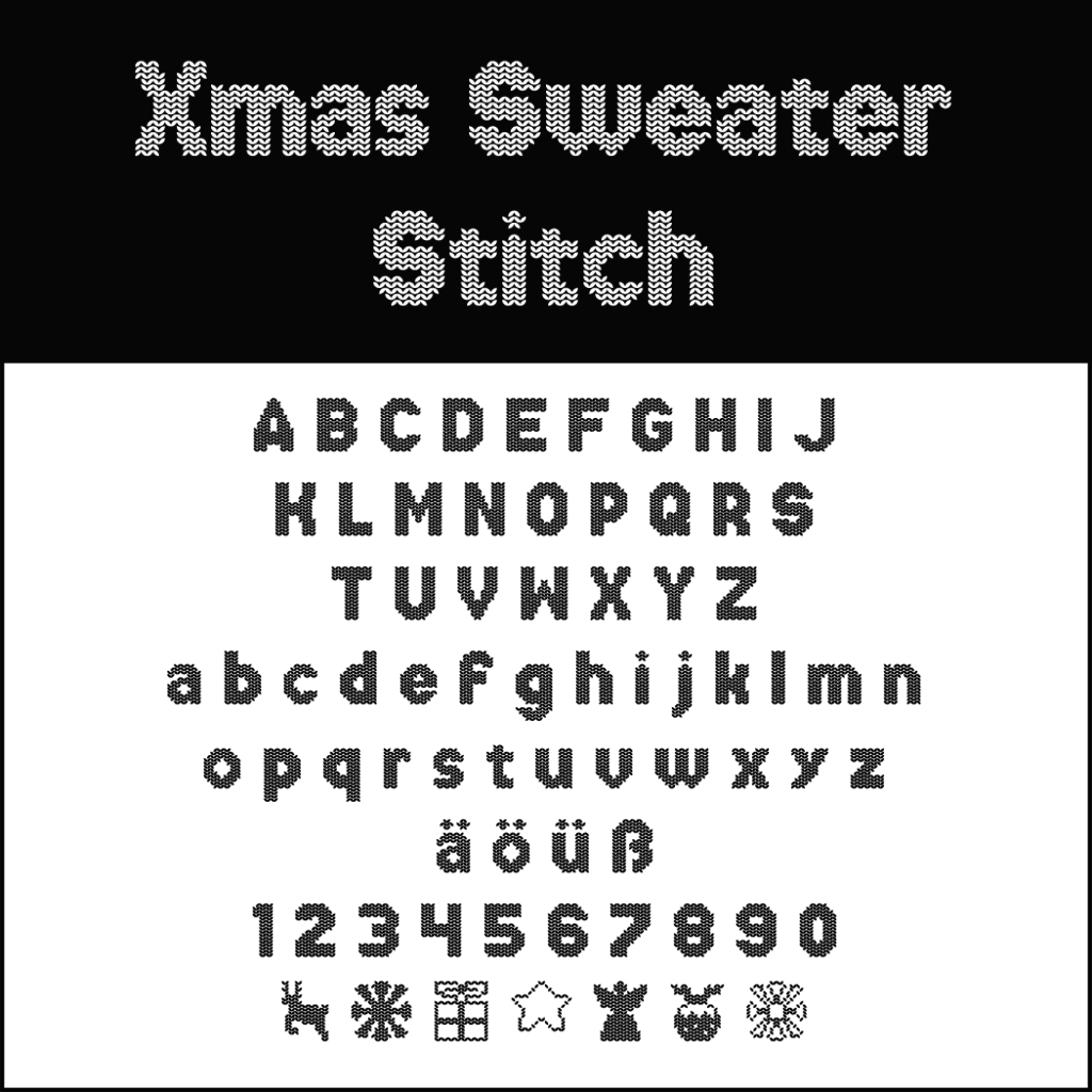 Christmas Fonts: Xmas sweater stitch