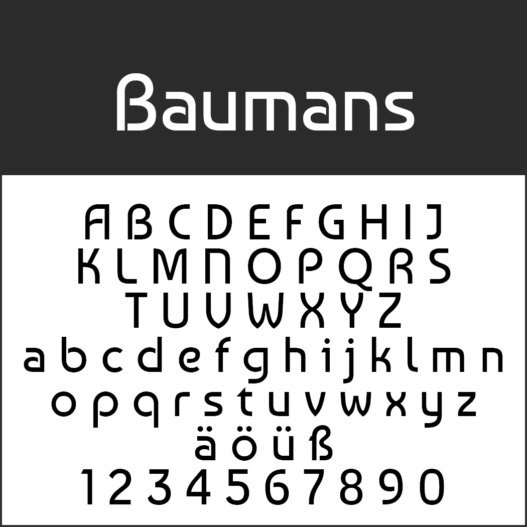 Schriftart Bauhaus Baumans