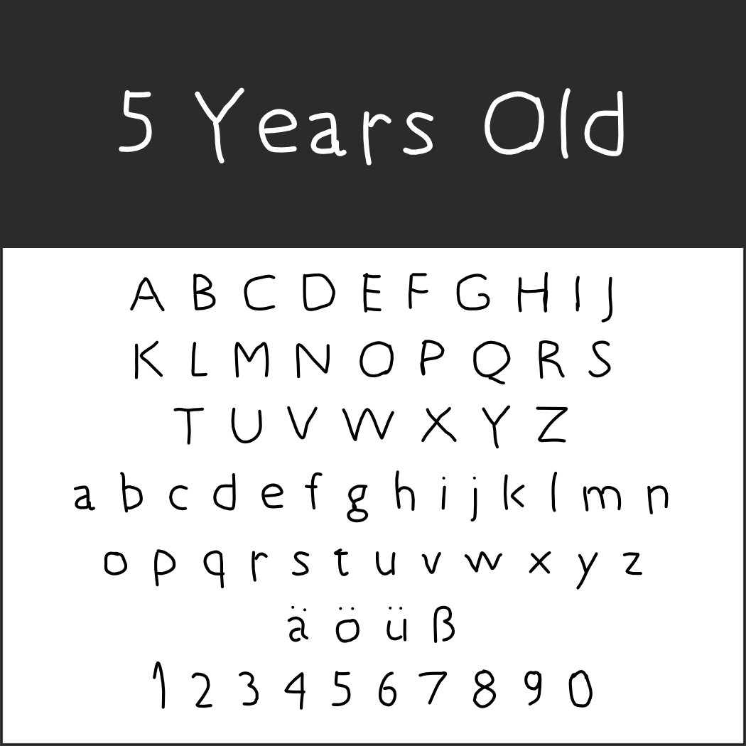 Schriftarten Handschrift: 5 Years Old