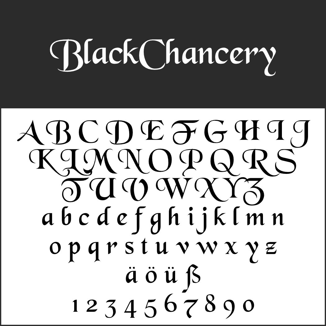 Old English Schrift: Black Chancery