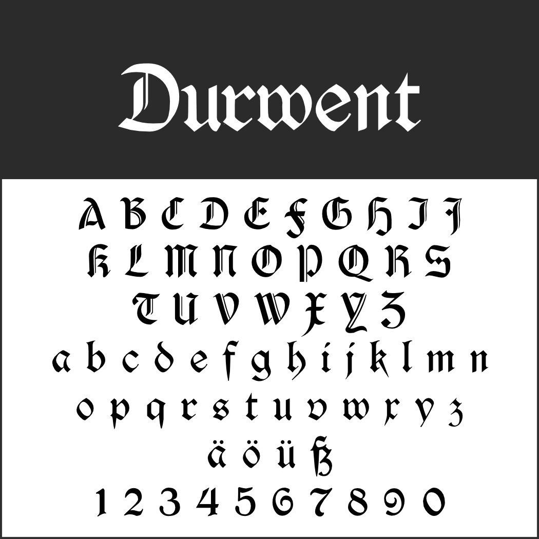 Old English Schrift: Durwent