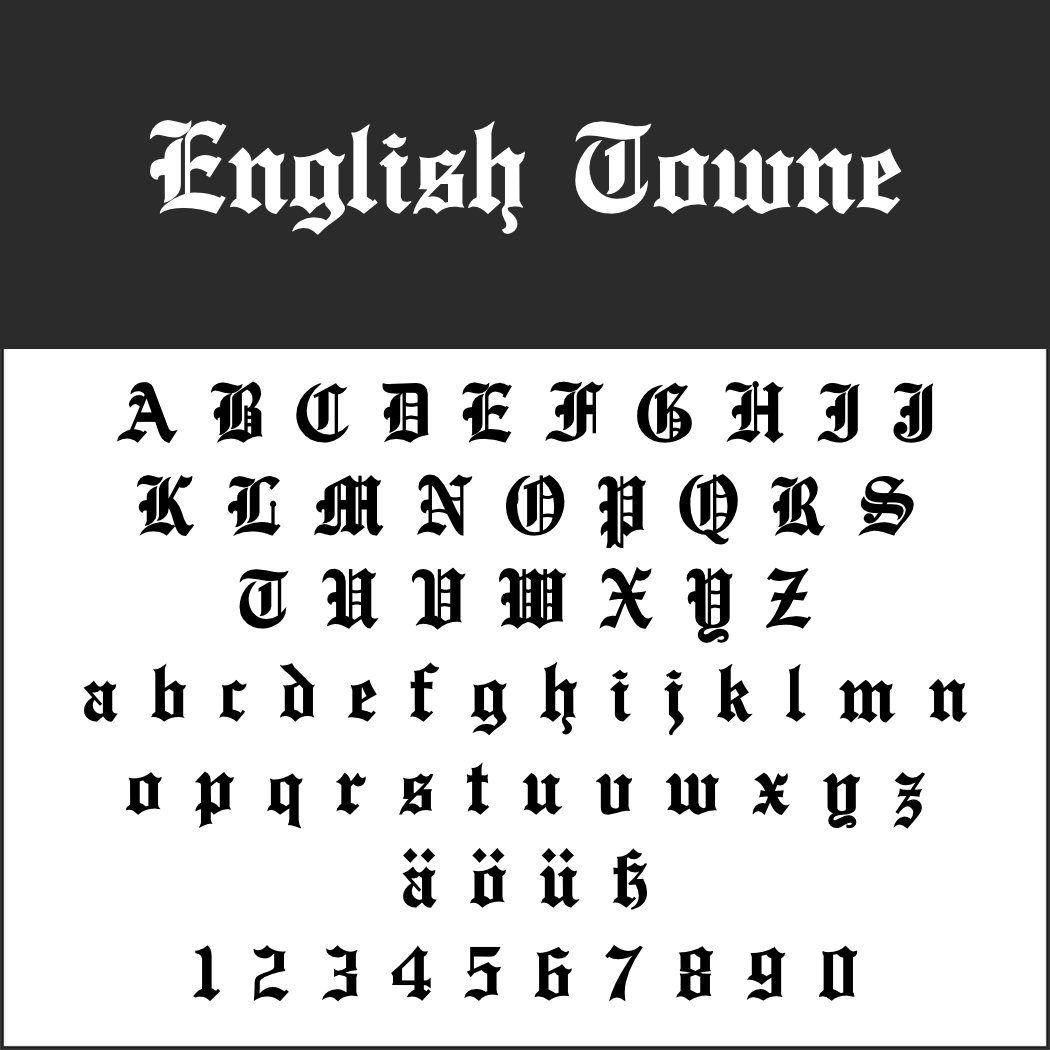 Old English Schrift: English Towne