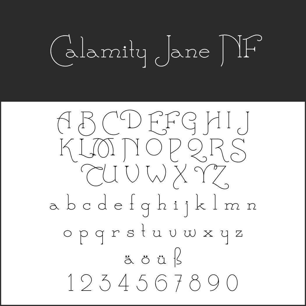 Art déco Schriftart: Calamity Jane NF