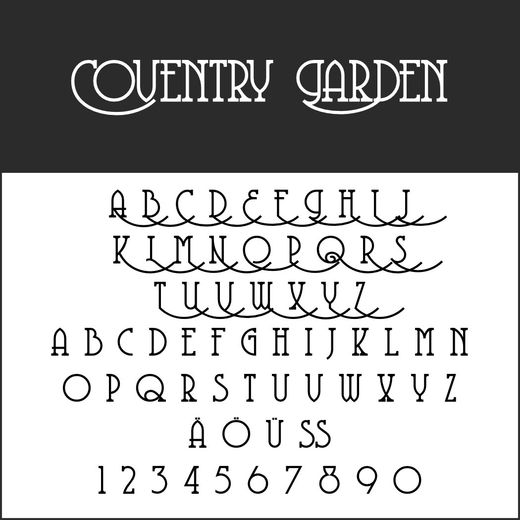 Art déco Schriftart: Coventry Garden