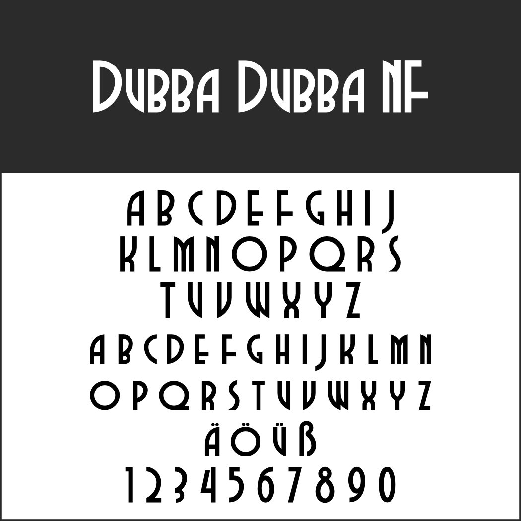 Art déco Schriftart: Dubba Dubba NF