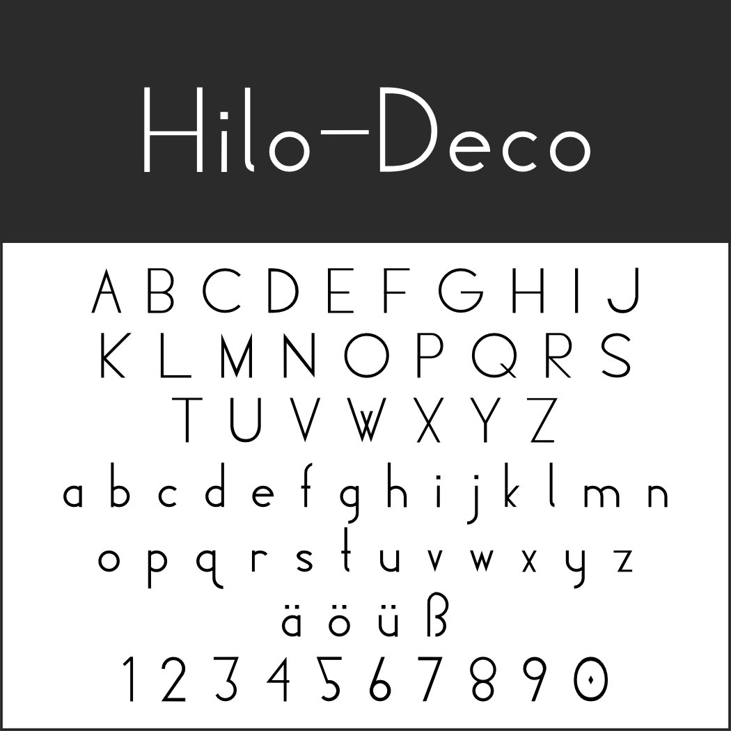 Art déco Schriftart: Hilo-Deco