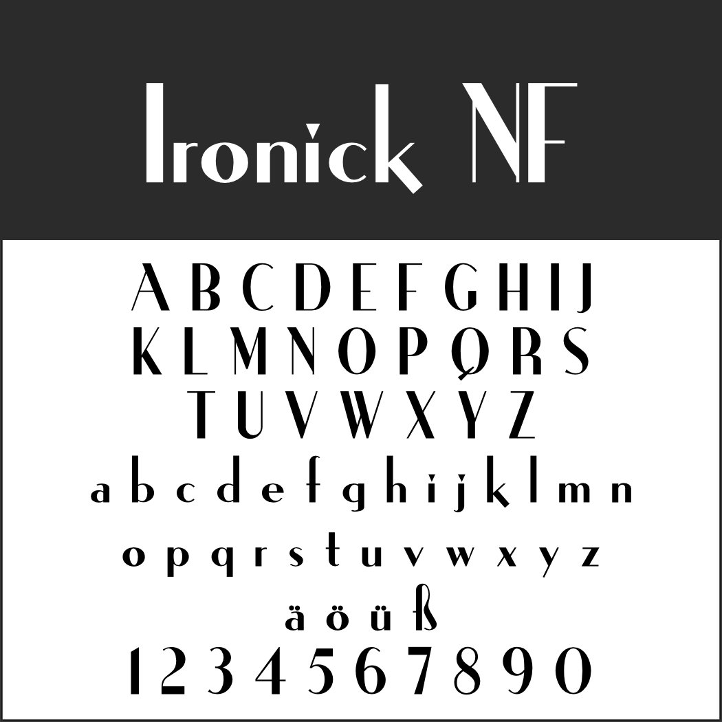 Art déco Schriftart: Ironick NF