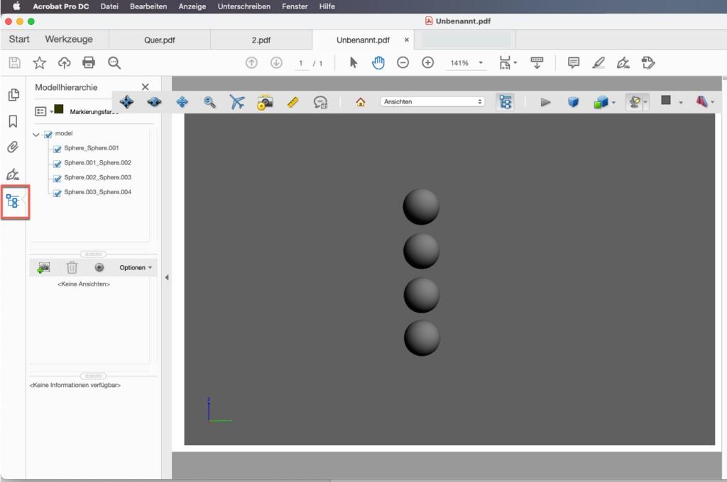 3D PDF öffnen Modellhierarchie