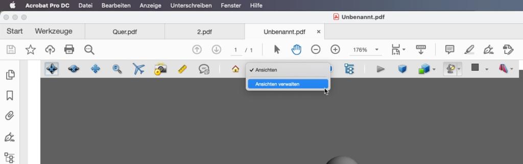 3D PDF öffnen Ansichten