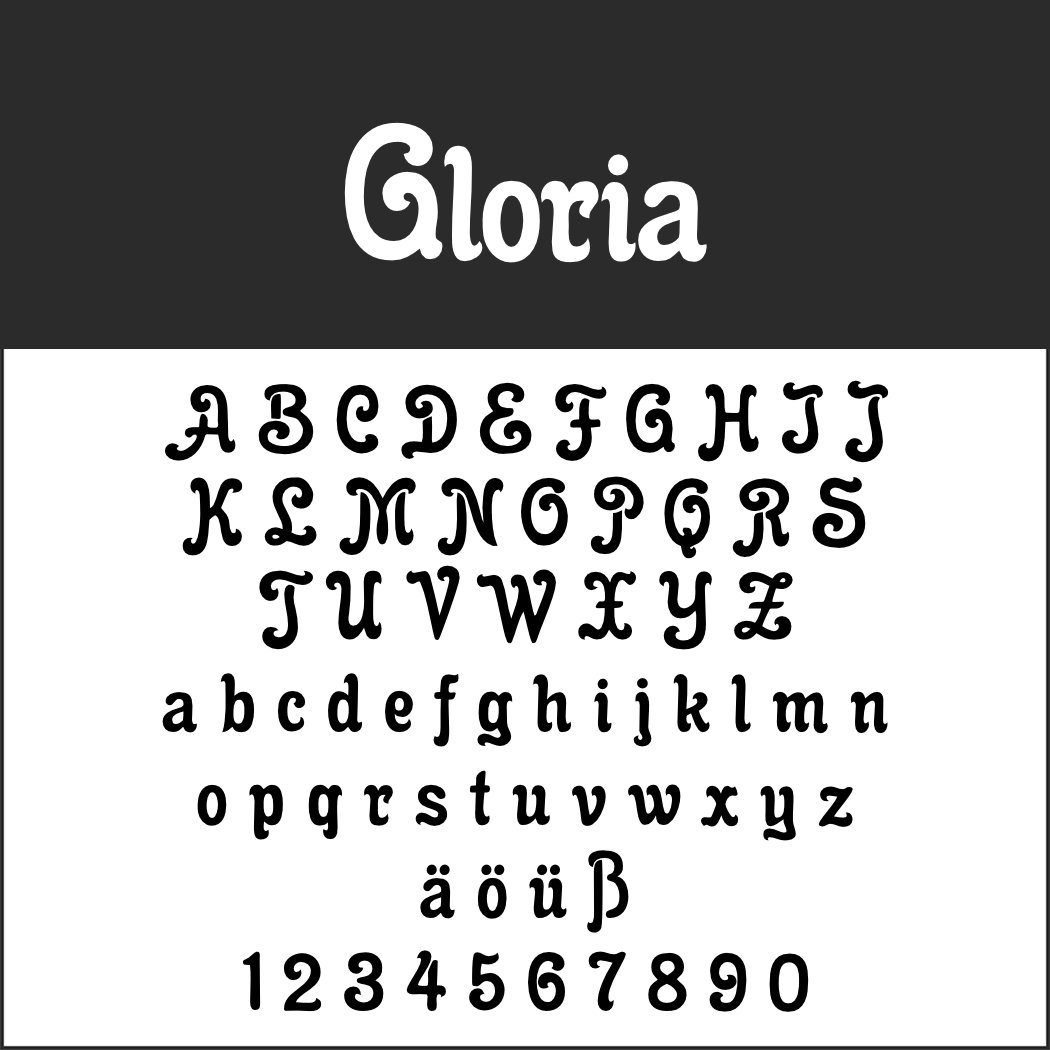 Art nouveau Font: Gloria