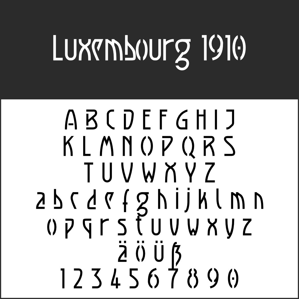 Art nouveau Font: Luxembourg 1910