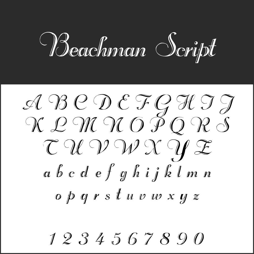 Schriftart: Beachman Script