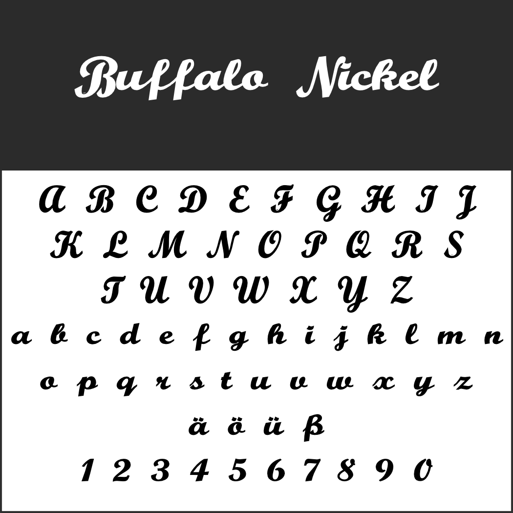 Schriftart: Buffalo Nickel