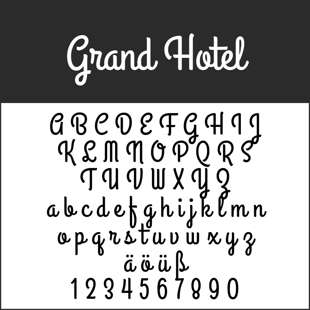 Schriftart: Grand Hotel