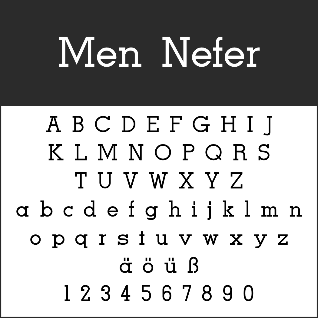 Englische Schrift: Men Nefer