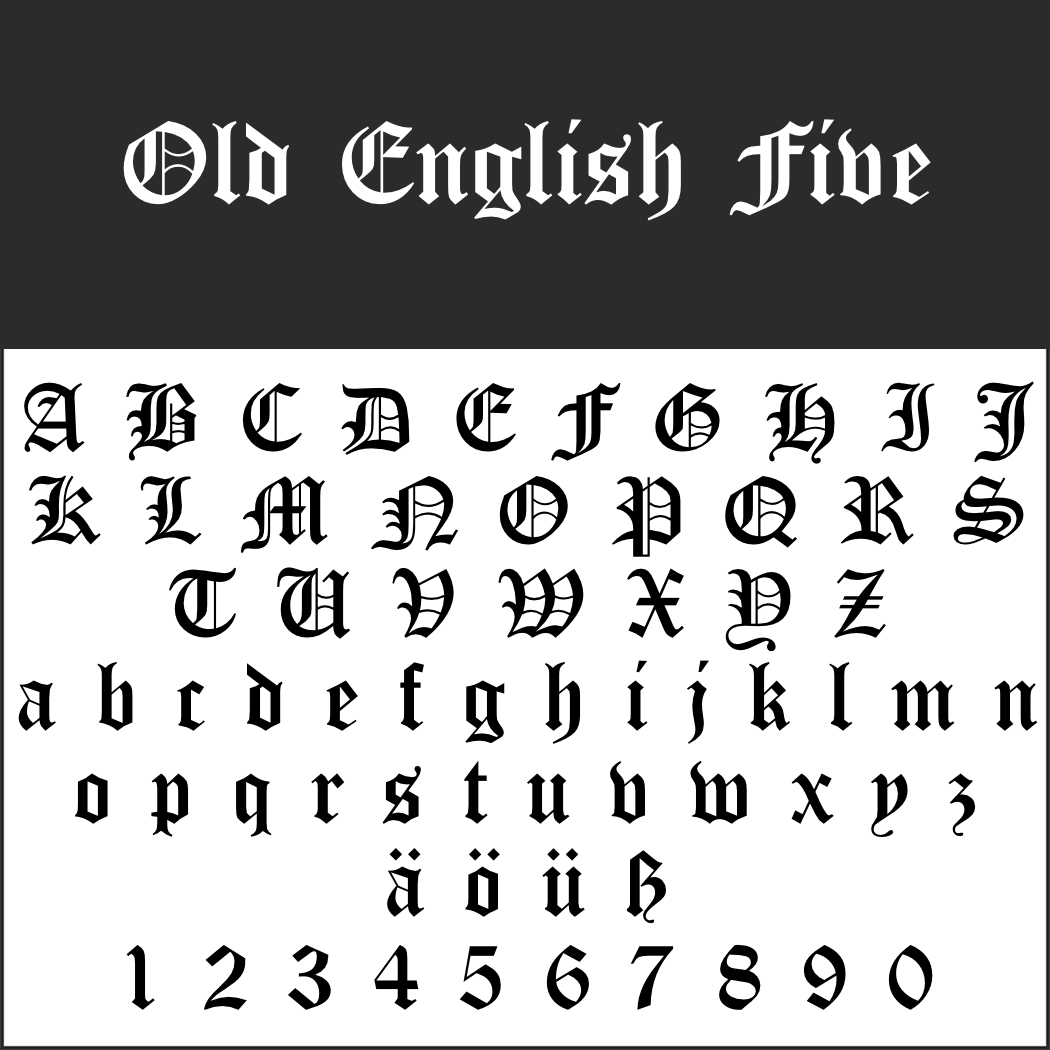 Englische Schrift: Old English Five