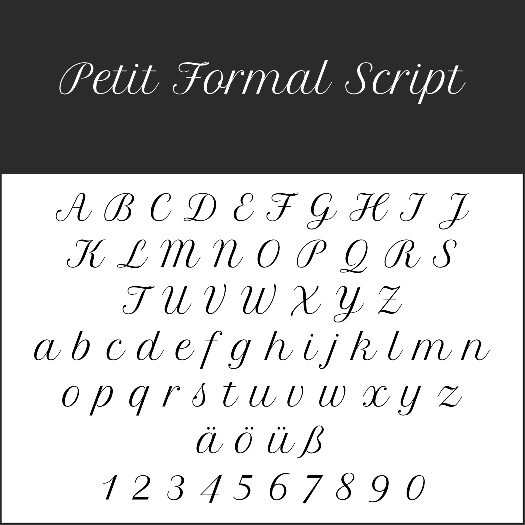 Schöne Schreibschrift: Petit Formal Script