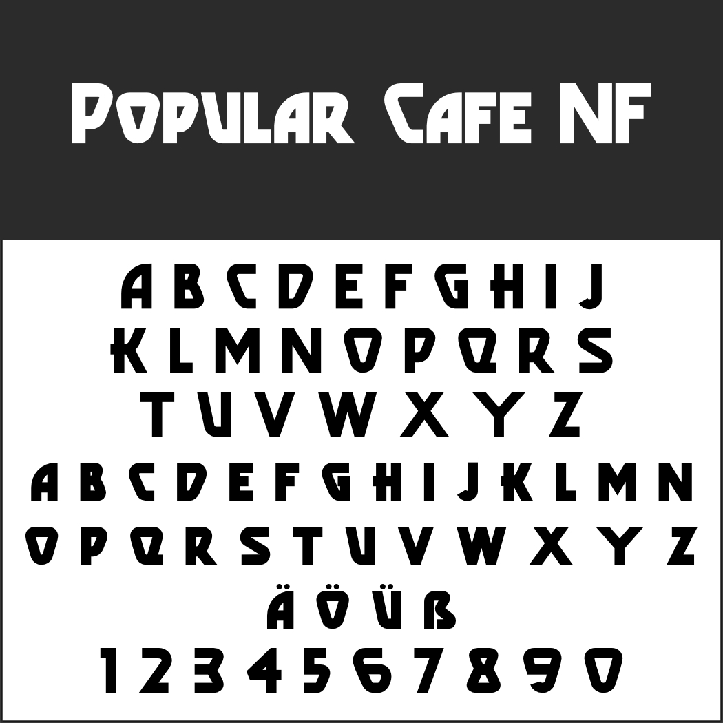 Englische Schrift: Popular Cafe NF