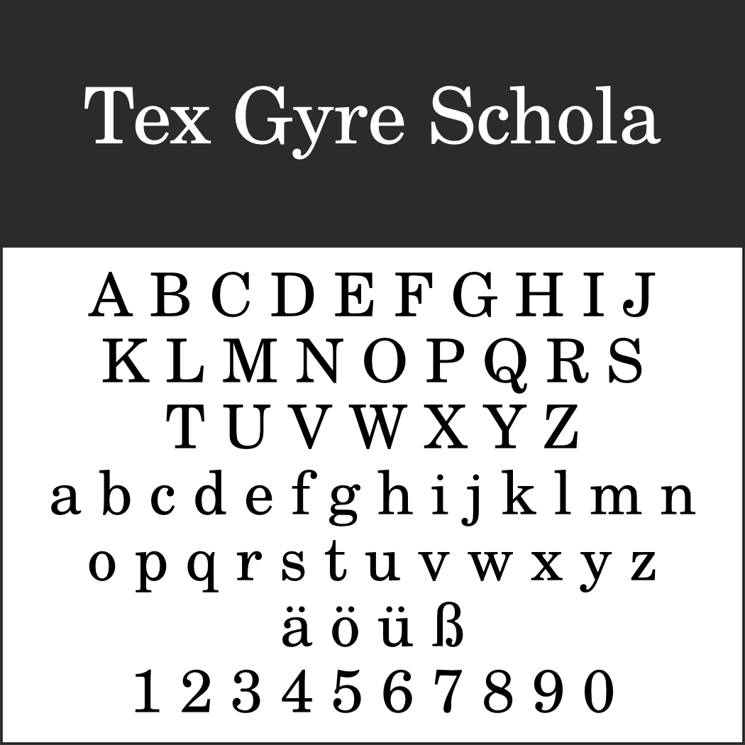 Amerikanische Schrift: Tex Gyre Schola