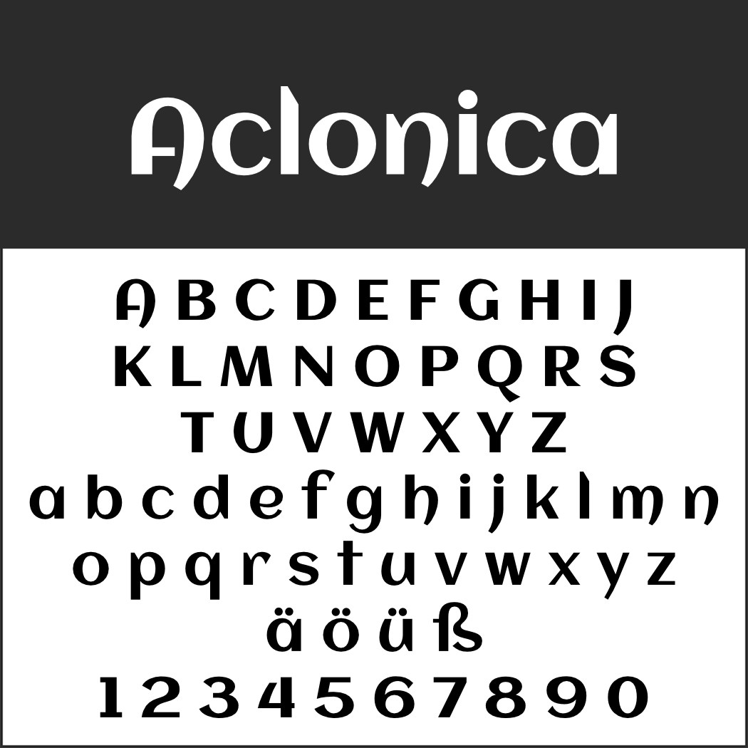 Verspielter Font: Aclonica