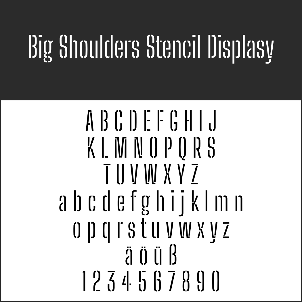 Schablonenschriftart: Big Shoulders Stencil Displasy