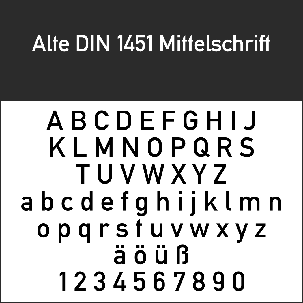 Deutsche Schrift: Alte DIN 1451 Mittelschrift