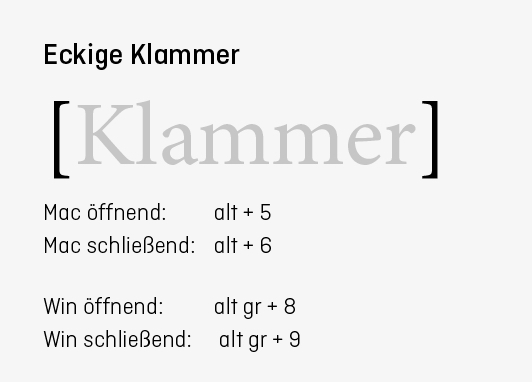 Klammer im Einsatz (Schreib- und Gestaltungsregeln Teil 6)