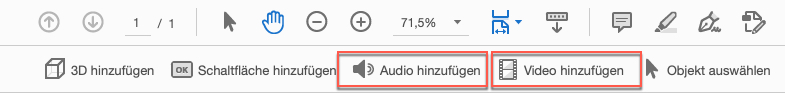 Video in ein PDF einbinden Rich Media Werkzeugleiste