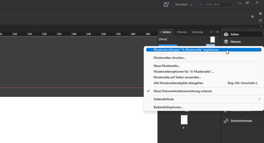 neue InDesign Musterseite anlegen