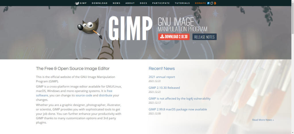 Screenshot der Freeware GIMP