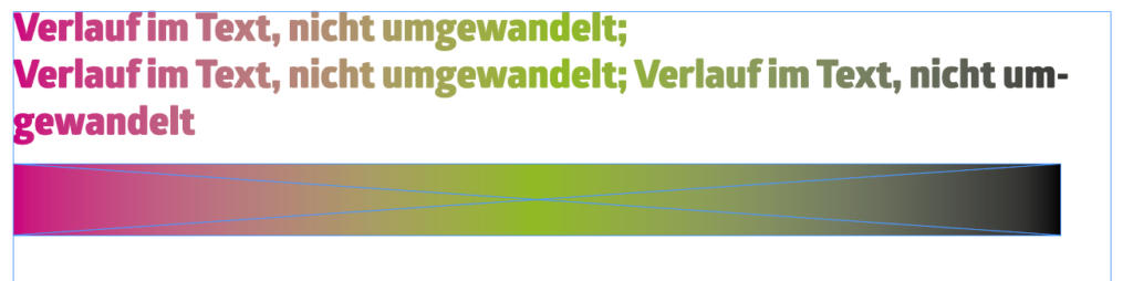 InDesign Farbverlauf: Text