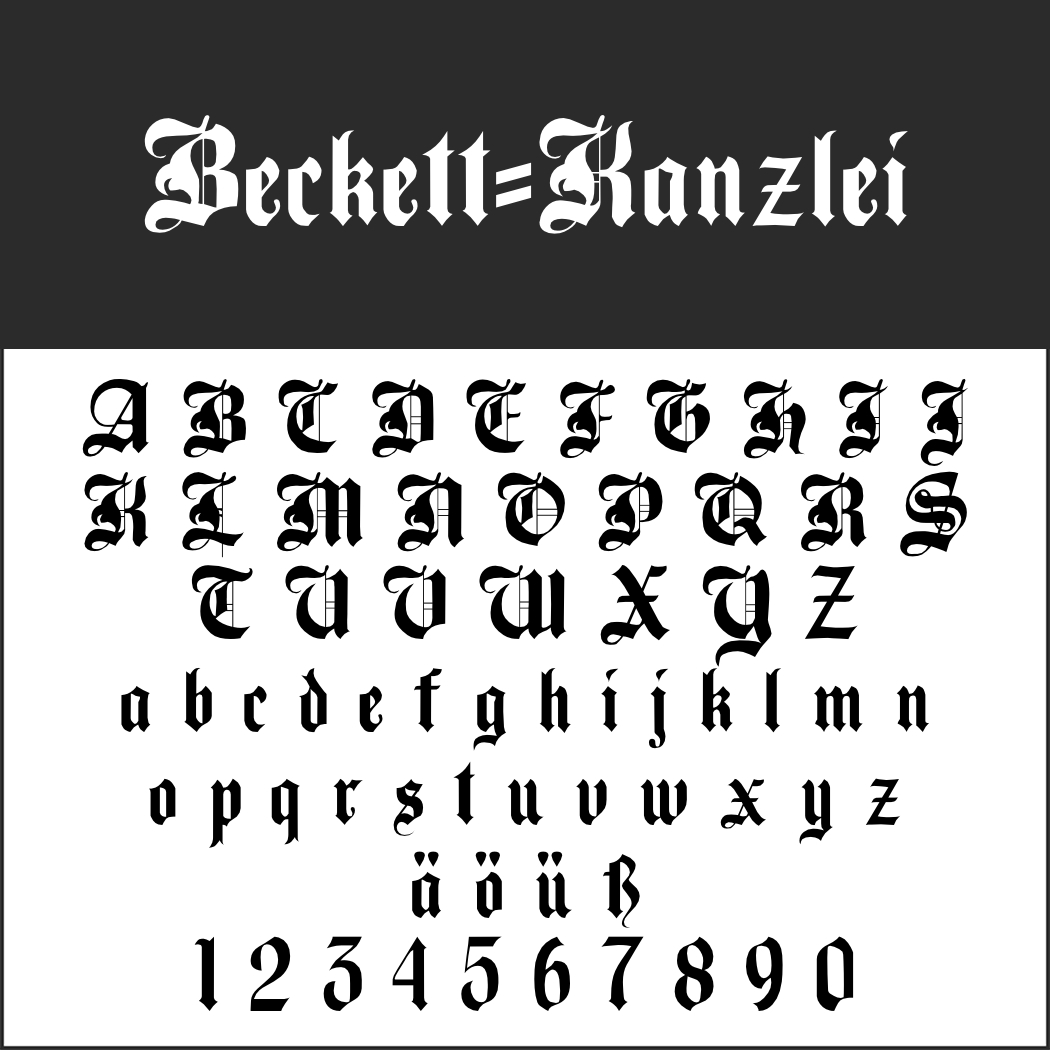 Kanzleischrift: Beckett-Kanzlei