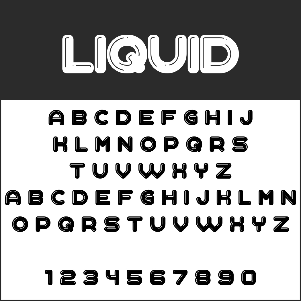 Bubble-Schrift: Liquid