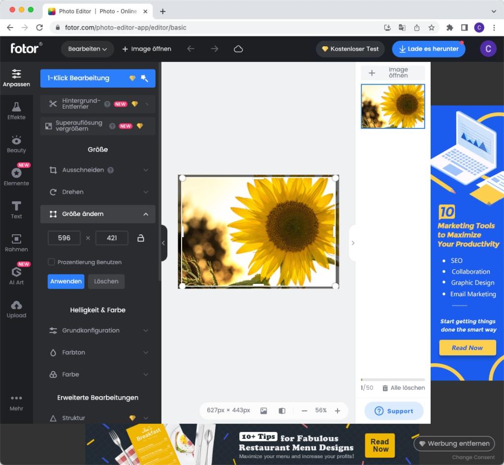 Bilder online verkleinern mit kostenlosen Tools