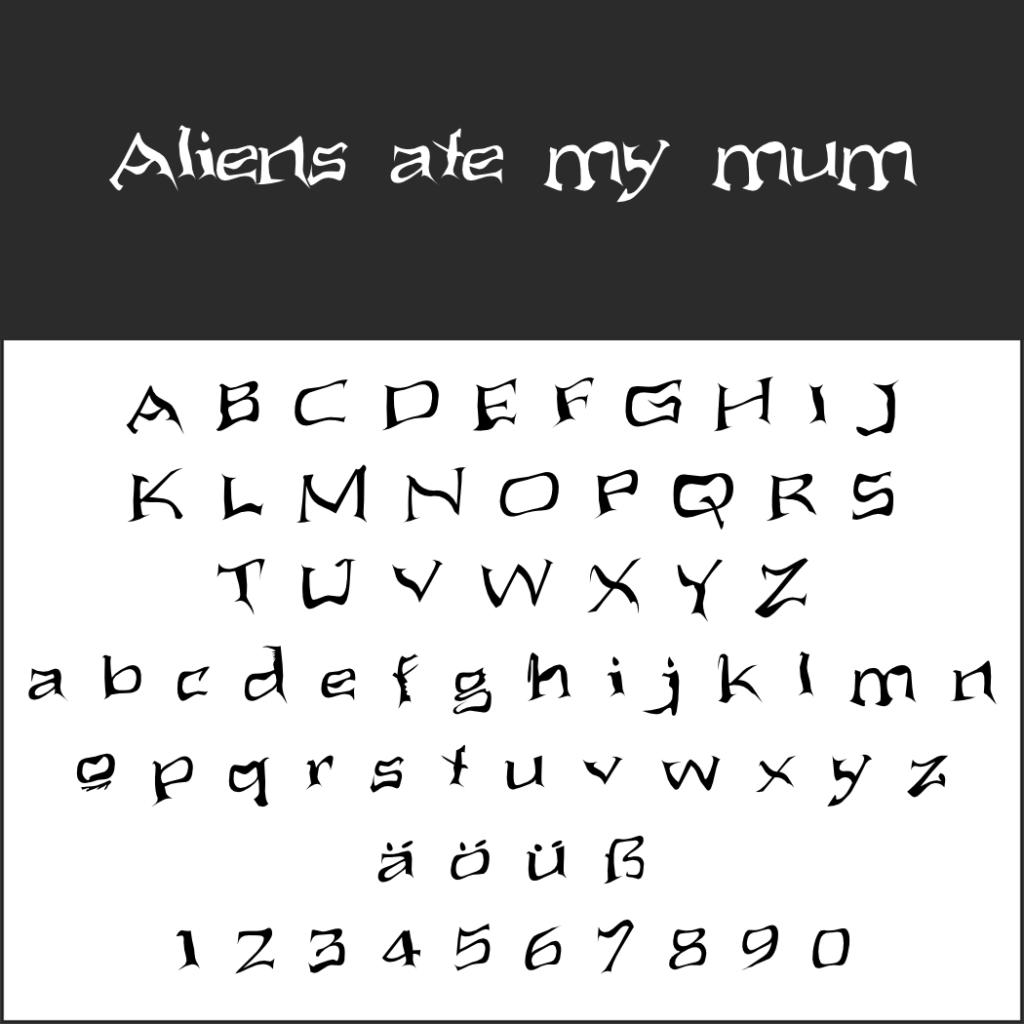 Alien-Schrift für überirdische Angebote