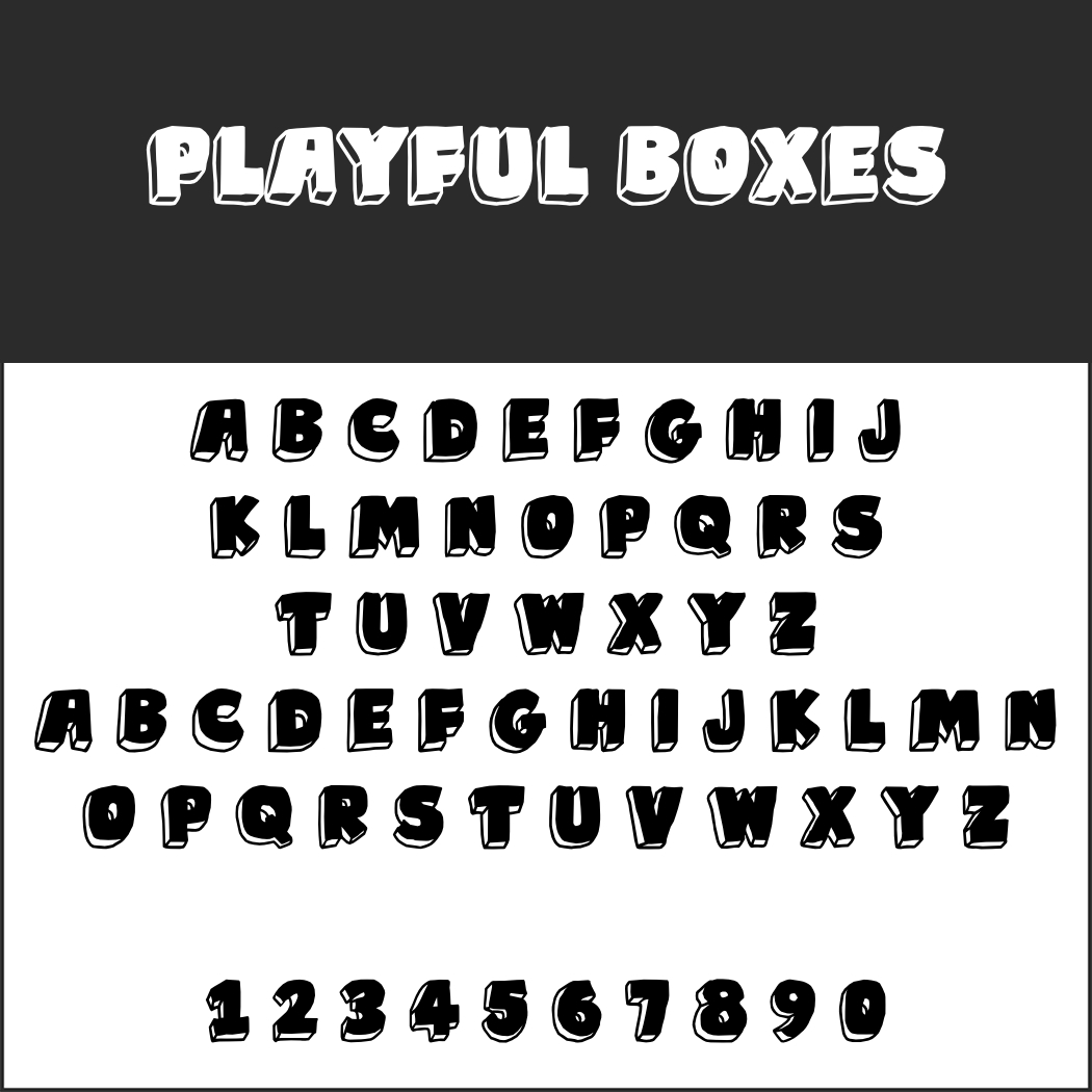 Happy Birthday Schriftart Playful Boxes