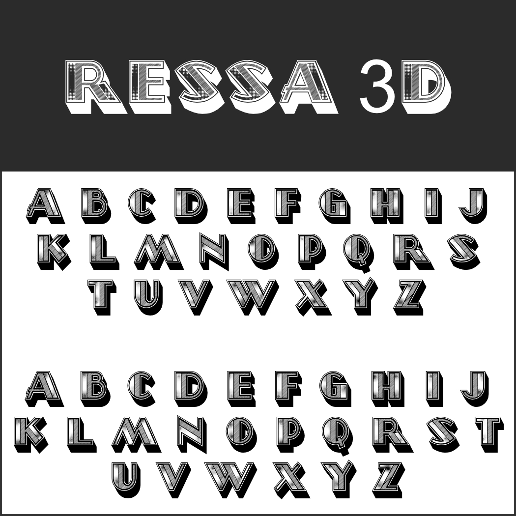 Happy Birthday Schriftart RESSA 3D