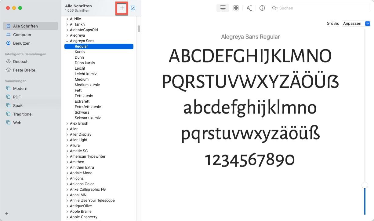 Macinstosh Schrift installieren
