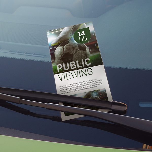 Public Viewing, Public Viewing Flyer, Fußballmarketing, Public Viewing Event, Fußball-Event, EM 2024 Spielpläne